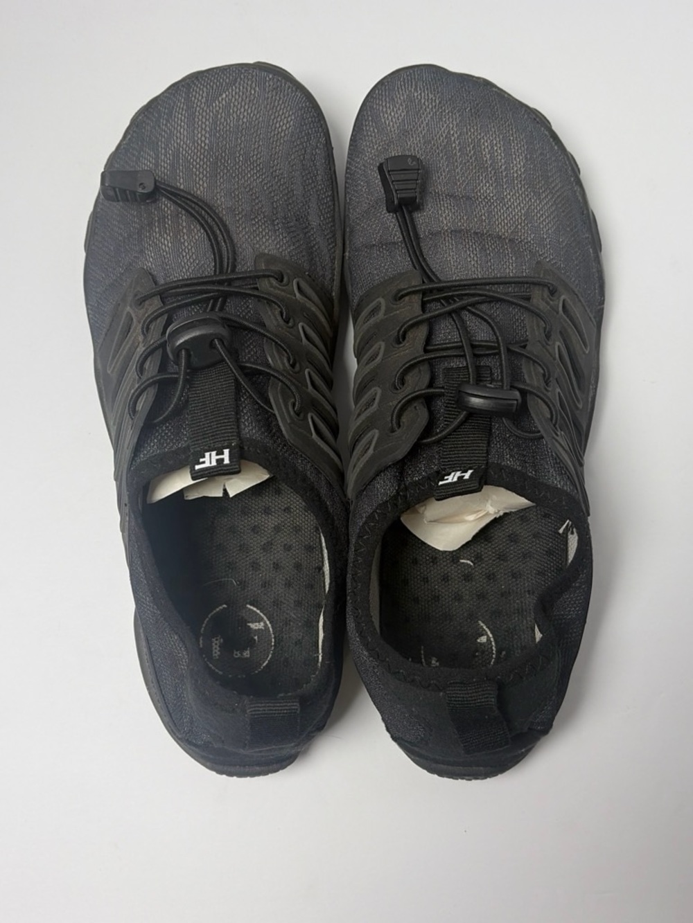 HF Hike Footwear Barefoot Shoes Black Wide Toe Zero Drop Bungee Men’s 7.5 WM 9